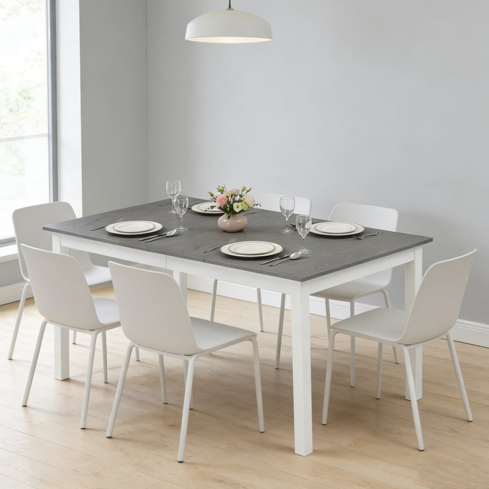 60 Inch Rectangular Dining Table With Solid Rubber Wood Legs Seat Up To 6 Anti-scratch Foot Pads For Kitchen, Dining Table And Restaurants_voghion.com